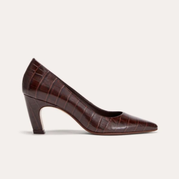 Everlane Banana Pump in Brown Crocodile Size 7 - Picture 1 of 9